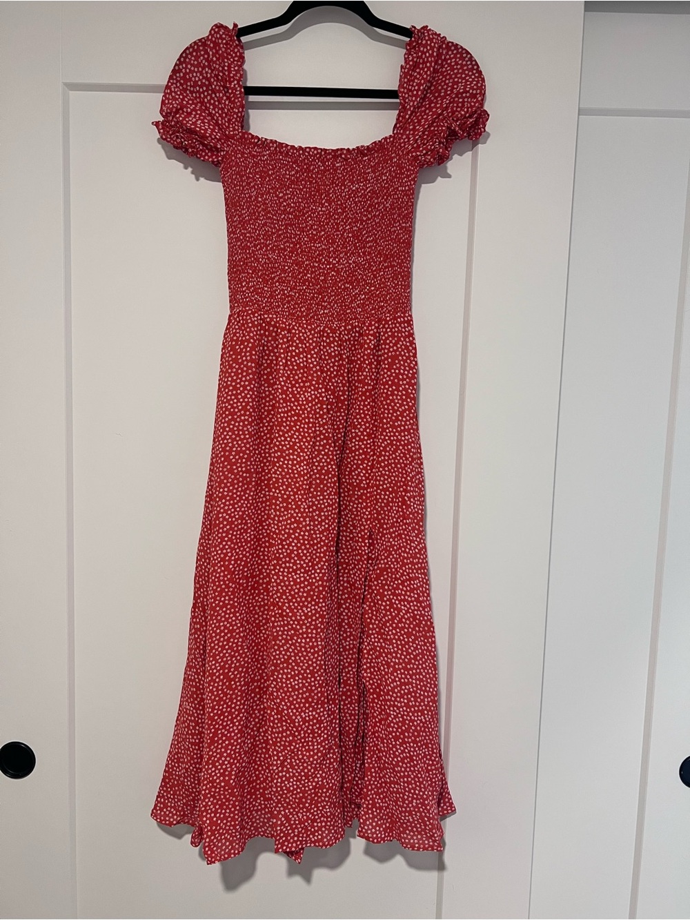 Reformation Red Polka Dot Midi Dress - Picture 4 of 4